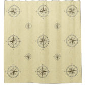  Nautical Compass Roos Ivory Douchegordijn (Voorkant)