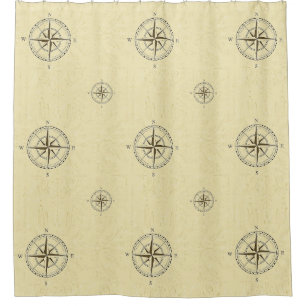 Nautical Compass Roos Ivory Douchegordijn