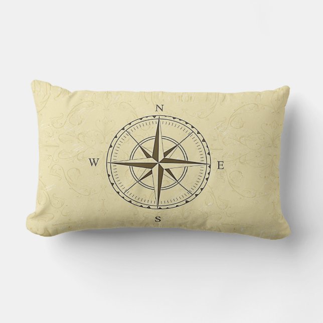  Nautical Compass Roos Ivory Kussen (Voorkant)