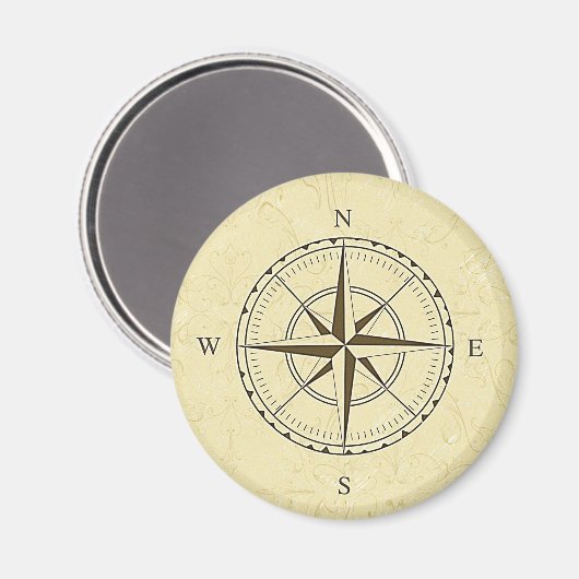  Nautical Compass Roos Ivory Magneet (Voorkant / Achterkant)
