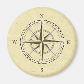  Nautical Compass Roos Ivory Magneet (Voorkant)