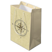  Nautical Compass Roos Ivory Medium Cadeauzakje (Voorkant Gekanteld)