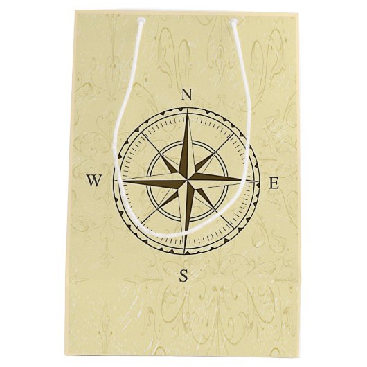  Nautical Compass Roos Ivory Medium Cadeauzakje (Achterkant)