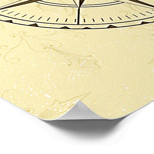  Nautical Compass Roos Ivory Poster (Hoek)