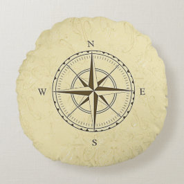  Nautical Compass Roos Ivory Rond Kussen
