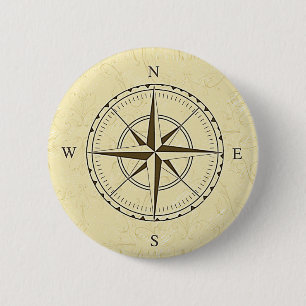  Nautical Compass Roos Ivory Ronde Button 5,7 Cm
