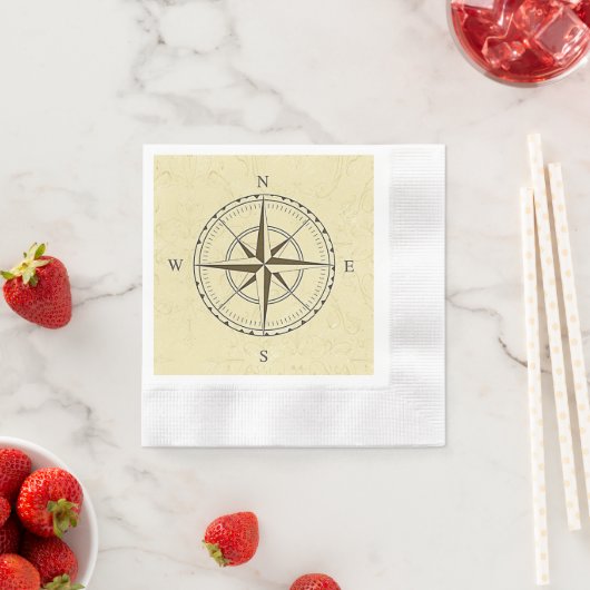  Nautical Compass Roos Ivory Servetten (Insitu)
