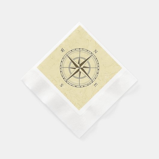  Nautical Compass Roos Ivory Servetten (Hoek)