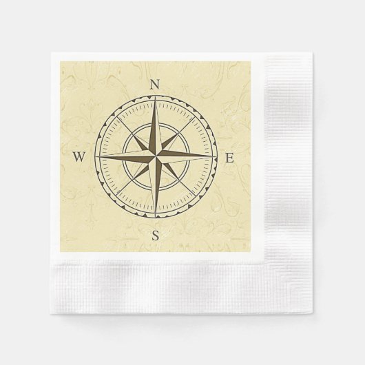 Nautical Compass Roos Ivory Servetten (Voorkant)