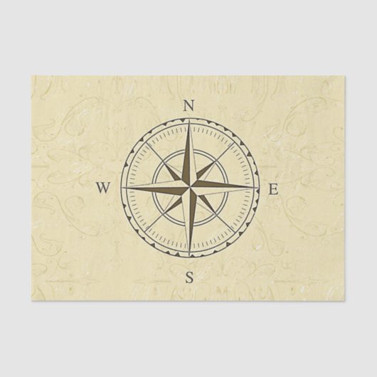  Nautical Compass Roos Ivory Tissuepapier (Voorkant)