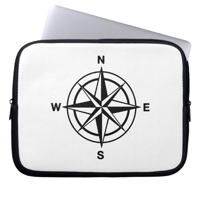 Nautical Compass Roos Laptop Sleeve (Voorkant)