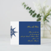 Nautical Compass Roos Navy Yellow Save the Date (Staand voorkant)