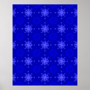 Nautical Compass Roos Poster