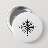 Nautical Compass Roos Ronde Button 7,6 Cm (Voorkant /achterkant)