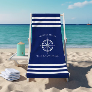 Nautical Compass Roos Welkomstnaam aan boord Strandlaken