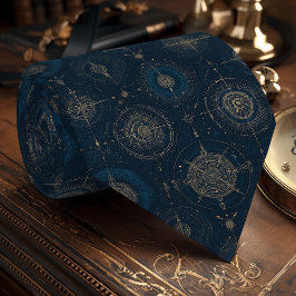 Nautical Compass Rose Necktie – Deep Navy Men’s Stropdas