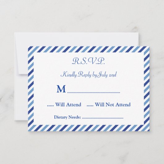 Nautical Compass RSVP-kaartuitnodiging RSVP Kaartje (Voorkant)