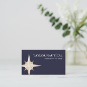 Nautical Compass Sailing and Boating Navy Visitekaartje (Staand voorkant)