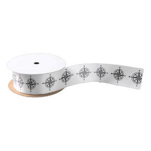 Nautical Compass Satin Ribbon Satijnen Lint