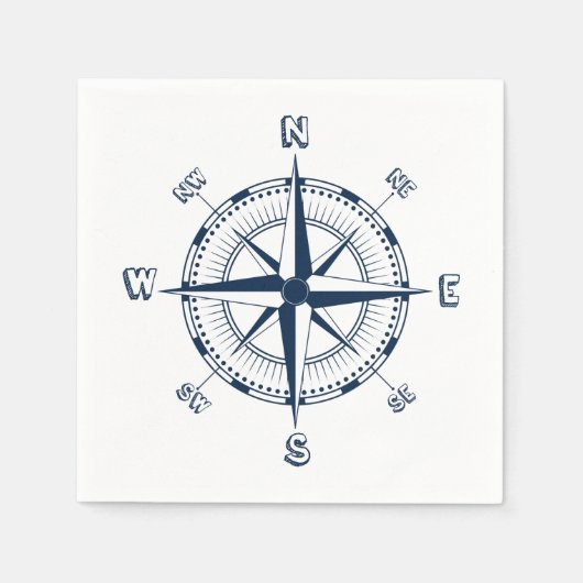 Nautical Compass Servet (Voorkant)