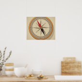 Nautical Compass Steampunk Poster (Keuken)