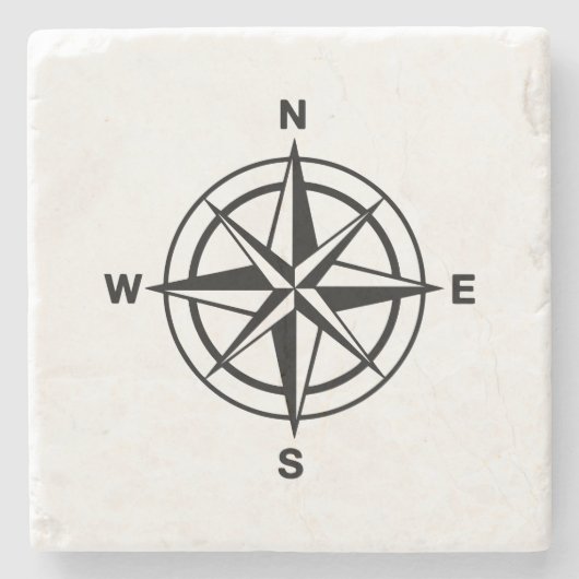 Nautical Compass Stenen Onderzetter (Voorkant)