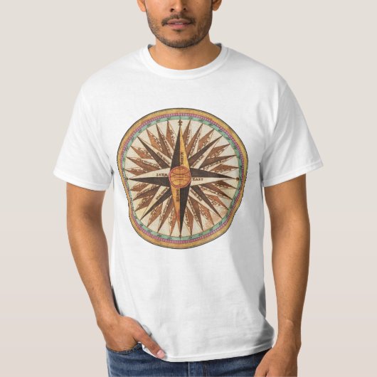 Nautical Compass T-Shirt Tee Shirt (Voorkant)