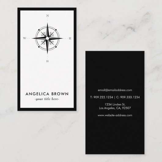 Nautical Compass Visitekaartje (Voorkant / Achterkant)