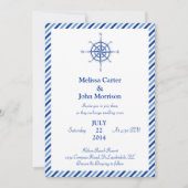 Nautical Compass Wedding Uitnodiging (Voorkant)