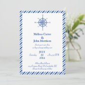 Nautical Compass Wedding Uitnodiging (Staand voorkant)