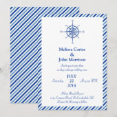 Nautical Compass Wedding Uitnodiging (Voorkant / Achterkant)