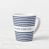 Nautical Coordinates, Personalizelable Latte Mok (Rechterhoek)
