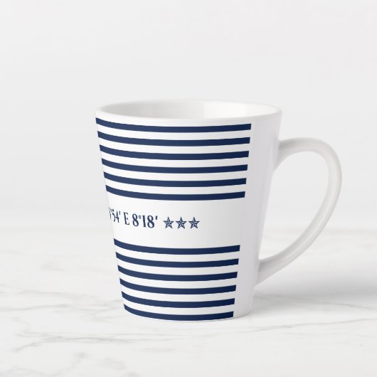 Nautical Coordinates, Personalizelable Latte Mok (Rechts)