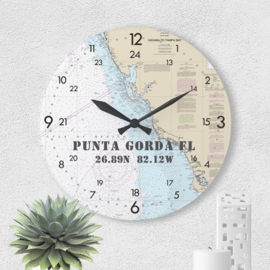 Nautical Coordinates Punta Gorda Florida 24 uur Grote Klok