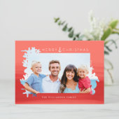 Nautical Coral Merry KerstOcean Foto Lijst Feestdagenkaart (Staand voorkant)