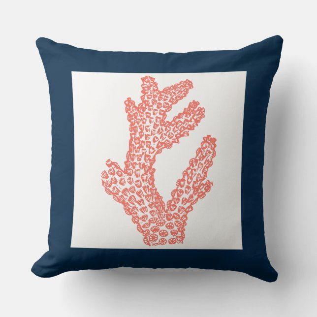 Nautical Coral Pillow Kussen (Voorkant)