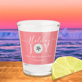 Nautical Coral Pink Joy Sand dollar Shot Glass Shot Glas