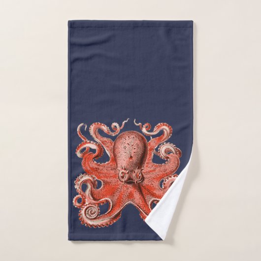 Nautical Coral Pink Octopus Zee Bad Handdoek (Handdoek)