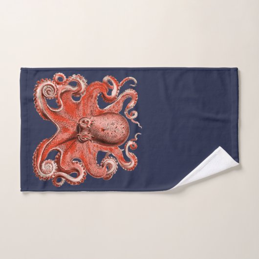 Nautical Coral Pink Octopus Zee Bad Handdoek (Handdoek)