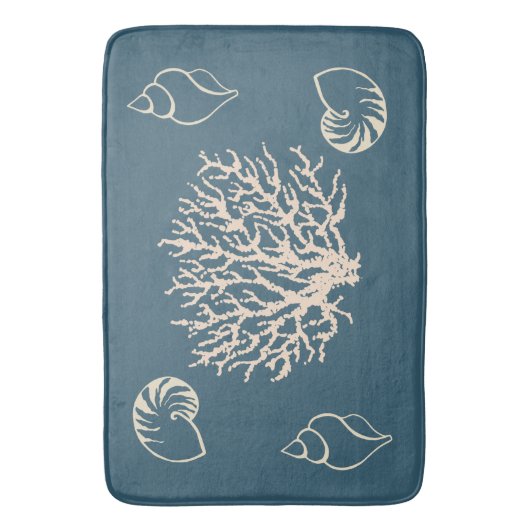 Nautical Coral Seashells Badkamer Beach Badmat (Voorkant Verticaal)