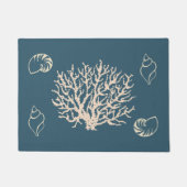 Nautical Coral Seashells Doormat Deurmat (Voorkant)