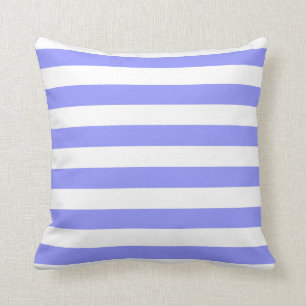 Nautical Cornflower Blue en White Striped Kussen