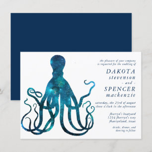 Nautical Cosmic Octopus   Marina Zee Life Wedding Kaart