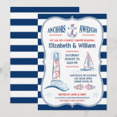 Nautical Couples Shower Invitation Kaart (Voorkant / Achterkant)