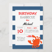 Nautical Crab All Occasion Invitation Kaart (Voorkant)