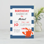 Nautical Crab All Occasion Invitation Kaart (Staand voorkant)