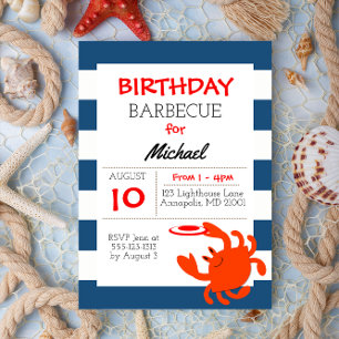 Nautical Crab All Occasion Invitation Kaart