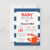 Nautical Crab Baby shower Kaart (Voorkant)