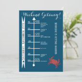 Nautical Crab Bachelorette Weekend Getaway Kaart (Staand voorkant)