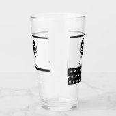 Nautical Crab Monogrammed Black and White Glas (Rechts)